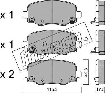 Fri.Tech. 1018.1 - Тормозные колодки, дисковые, комплект autosila-amz.com