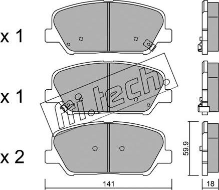 Fri.Tech. 1013.0 - Тормозные колодки, дисковые, комплект autosila-amz.com