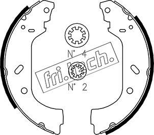 Fri.Tech. 1034.098 - Комплект тормозных колодок, барабанные autosila-amz.com