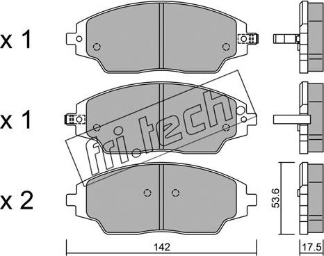 Fri.Tech. 1032.0 - Тормозные колодки, дисковые, комплект autosila-amz.com