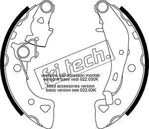Fri.Tech. 1022.034Y - Комплект тормозных колодок, барабанные autosila-amz.com
