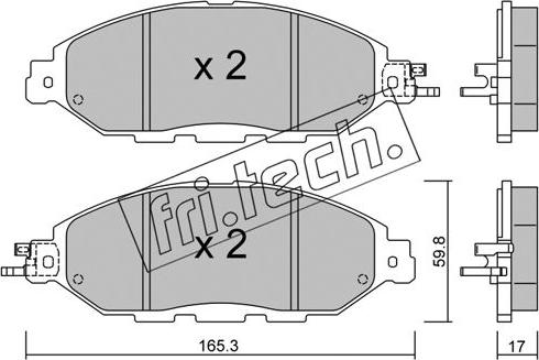 Fri.Tech. 1074.0 - Тормозные колодки, дисковые, комплект autosila-amz.com