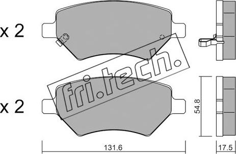 Fri.Tech. 1077.0 - Тормозные колодки, дисковые, комплект autosila-amz.com
