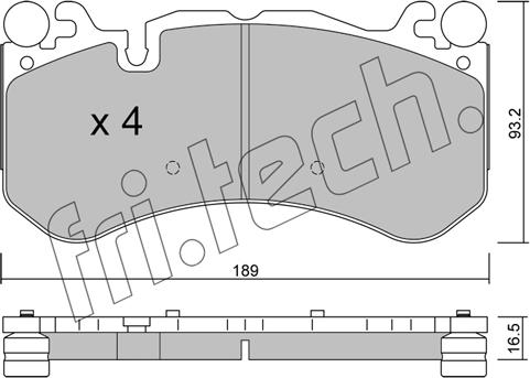 Fri.Tech. 1198.0 - Тормозные колодки, дисковые, комплект autosila-amz.com