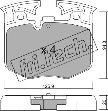 Fri.Tech. 1146.0 - Тормозные колодки, дисковые, комплект autosila-amz.com