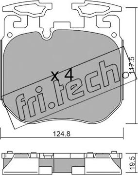 Fri.Tech. 1147.0 - Тормозные колодки, дисковые, комплект autosila-amz.com