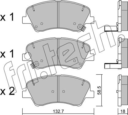 Fri.Tech. 1167.0 - Тормозные колодки, дисковые, комплект autosila-amz.com