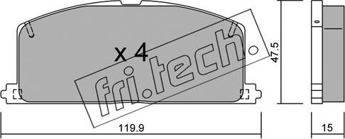 Fri.Tech. 110.0 - Тормозные колодки, дисковые, комплект autosila-amz.com