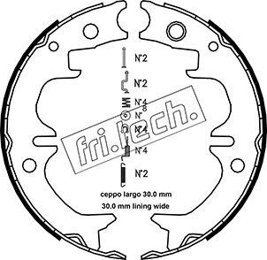 Fri.Tech. 1115.314K - Комплект тормозов, ручник, парковка autosila-amz.com