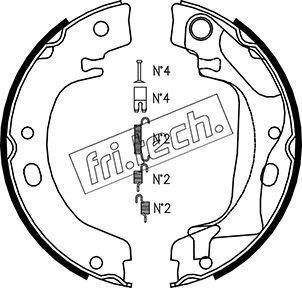 Fri.Tech. 1115.318K - Комплект тормозов, ручник, парковка autosila-amz.com