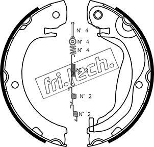 Fri.Tech. 1115.325K - Комплект тормозов, ручник, парковка autosila-amz.com