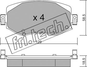 Fri.Tech. 1110.0 - Тормозные колодки, дисковые, комплект autosila-amz.com