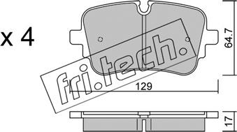 Fri.Tech. 1130.1 - Тормозные колодки, дисковые, комплект autosila-amz.com