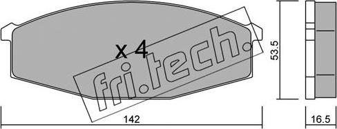 Fri.Tech. 112.0 - Тормозные колодки, дисковые, комплект autosila-amz.com