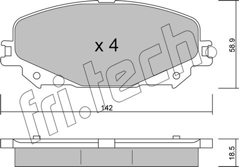 Fri.Tech. 1176.0 - Тормозные колодки, дисковые, комплект autosila-amz.com