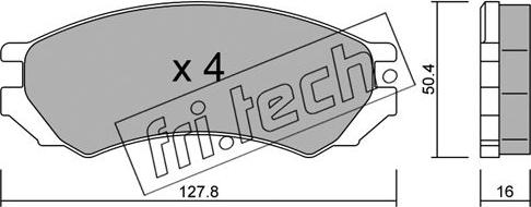 Fri.Tech. 184.0 - Тормозные колодки, дисковые, комплект autosila-amz.com