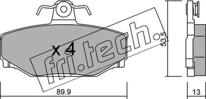 Fri.Tech. 133.0 - Тормозные колодки, дисковые, комплект autosila-amz.com