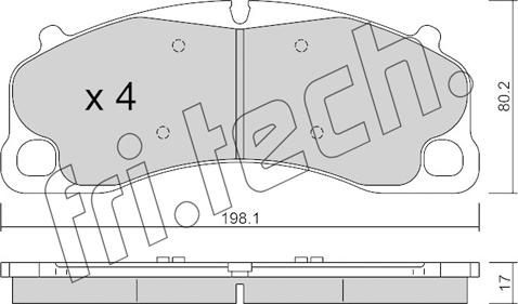 Fri.Tech. 1256.0 - Тормозные колодки, дисковые, комплект autosila-amz.com