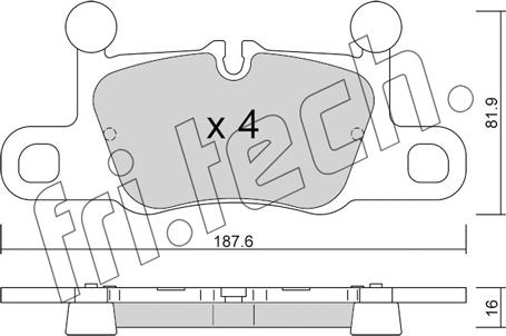 Fri.Tech. 1258.0 - Тормозные колодки, дисковые, комплект autosila-amz.com