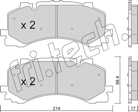 Fri.Tech. 1252.0 - Тормозные колодки, дисковые, комплект autosila-amz.com