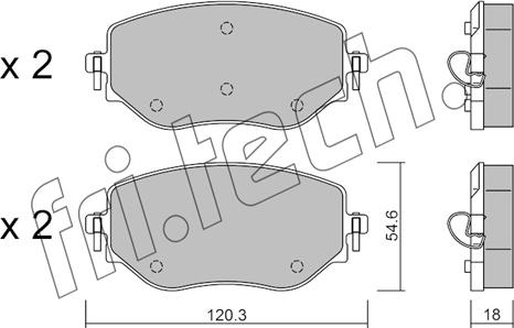 Fri.Tech. 1225.0 - Тормозные колодки, дисковые, комплект autosila-amz.com