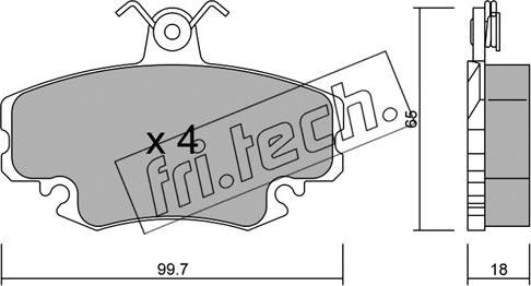 Fri.Tech. 122.0 - Тормозные колодки, дисковые, комплект autosila-amz.com