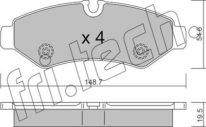 Fri.Tech. 1275.0 - Тормозные колодки, дисковые, комплект autosila-amz.com