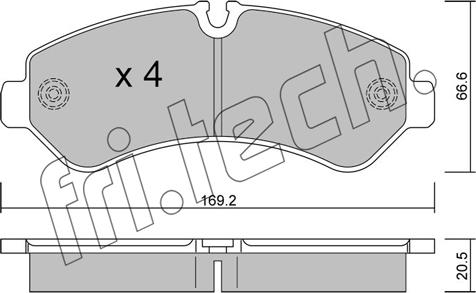 Fri.Tech. 1276.0 - Тормозные колодки, дисковые, комплект autosila-amz.com