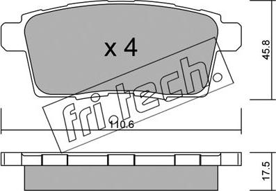 Fri.Tech. 890.0 - Тормозные колодки, дисковые, комплект autosila-amz.com