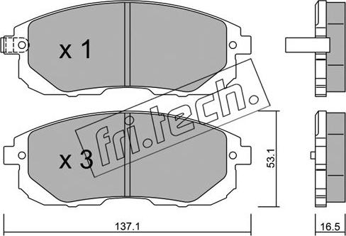 Fri.Tech. 893.0 - Тормозные колодки, дисковые, комплект autosila-amz.com