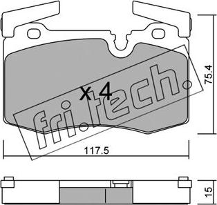 Fri.Tech. 846.0 - Тормозные колодки, дисковые, комплект autosila-amz.com