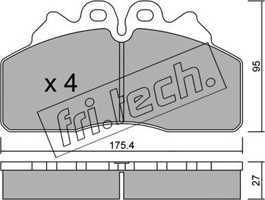 Fri.Tech. 867.0 - Тормозные колодки, дисковые, комплект autosila-amz.com