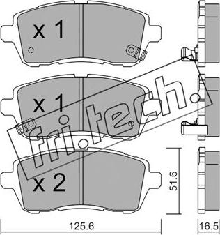 Fri.Tech. 809.1 - Тормозные колодки, дисковые, комплект autosila-amz.com