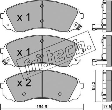 Fri.Tech. 801.0 - Тормозные колодки, дисковые, комплект autosila-amz.com