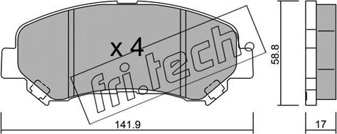 Fri.Tech. 808.0 - Тормозные колодки, дисковые, комплект autosila-amz.com