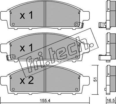 Fri.Tech. 807.0 - Тормозные колодки, дисковые, комплект autosila-amz.com