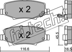 Fri.Tech. 880.0 - Тормозные колодки, дисковые, комплект autosila-amz.com