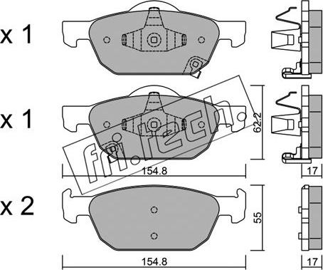 Fri.Tech. 883.0 - Тормозные колодки, дисковые, комплект autosila-amz.com