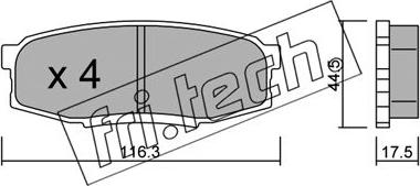 Fri.Tech. 838.0 - Тормозные колодки, дисковые, комплект autosila-amz.com