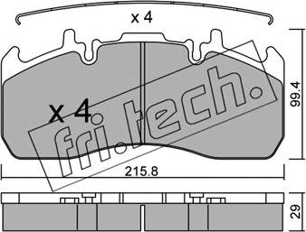 Fri.Tech. 824.0 - Колодки тормозные дисковые autosila-amz.com