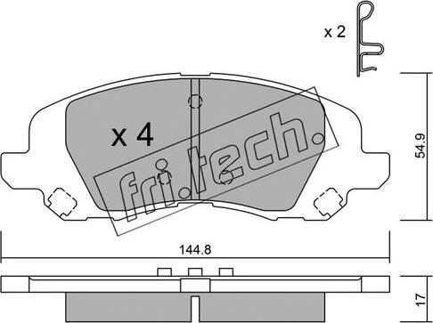 Fri.Tech. 878.0 - Тормозные колодки, дисковые, комплект autosila-amz.com