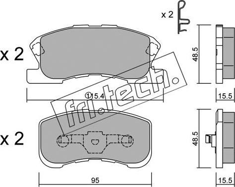 Fri.Tech. 390.0 - Тормозные колодки, дисковые, комплект autosila-amz.com