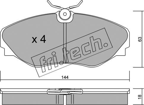 Fri.Tech. 347.0 - Тормозные колодки, дисковые, комплект autosila-amz.com