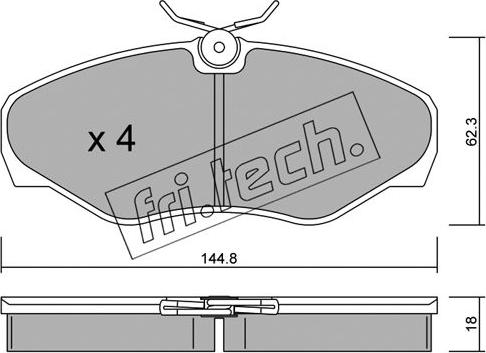 Fri.Tech. 347.2 - Тормозные колодки, дисковые, комплект autosila-amz.com