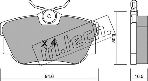 Fri.Tech. 355.0 - Тормозные колодки, дисковые, комплект autosila-amz.com