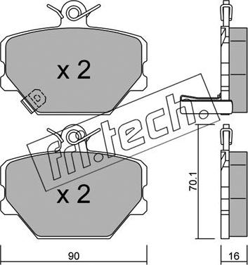 Fri.Tech. 350.0 - Тормозные колодки, дисковые, комплект autosila-amz.com