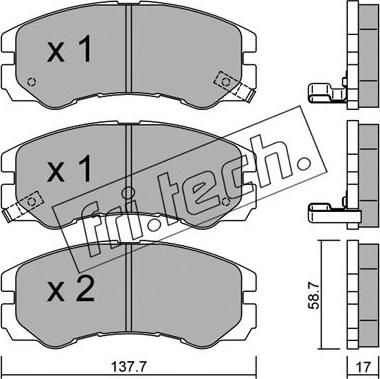 Fri.Tech. 366.0 - Тормозные колодки, дисковые, комплект autosila-amz.com