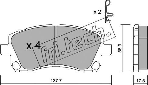 Fri.Tech. 305.0 - Тормозные колодки, дисковые, комплект autosila-amz.com