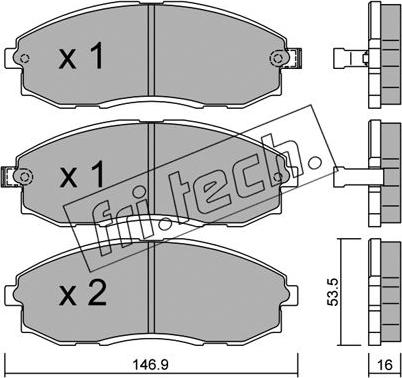 Fri.Tech. 306.0 - Тормозные колодки, дисковые, комплект autosila-amz.com