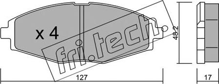 Fri.Tech. 302.0 - Тормозные колодки, дисковые, комплект autosila-amz.com